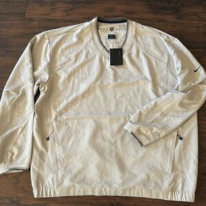 NIKE GOLF V-NECK XL PULLOVER LONG SLEEVE WINDPROOF BEIGE/TAN WINDBREAKER